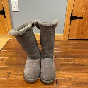Ugg Tall Bailey bow boots gray Size 9